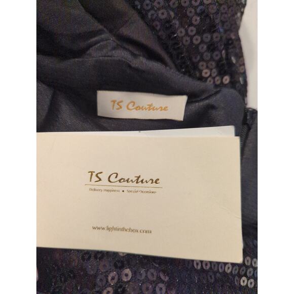 TS Couture Women's Black Sequin Maxi Evening Dress Size 6 NWT Whimsical Glam - Picture 11 of 11